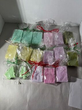 Handmade Assorted Scented Bath Soaps - Pastel Green, Yellow, Pink, Lavender